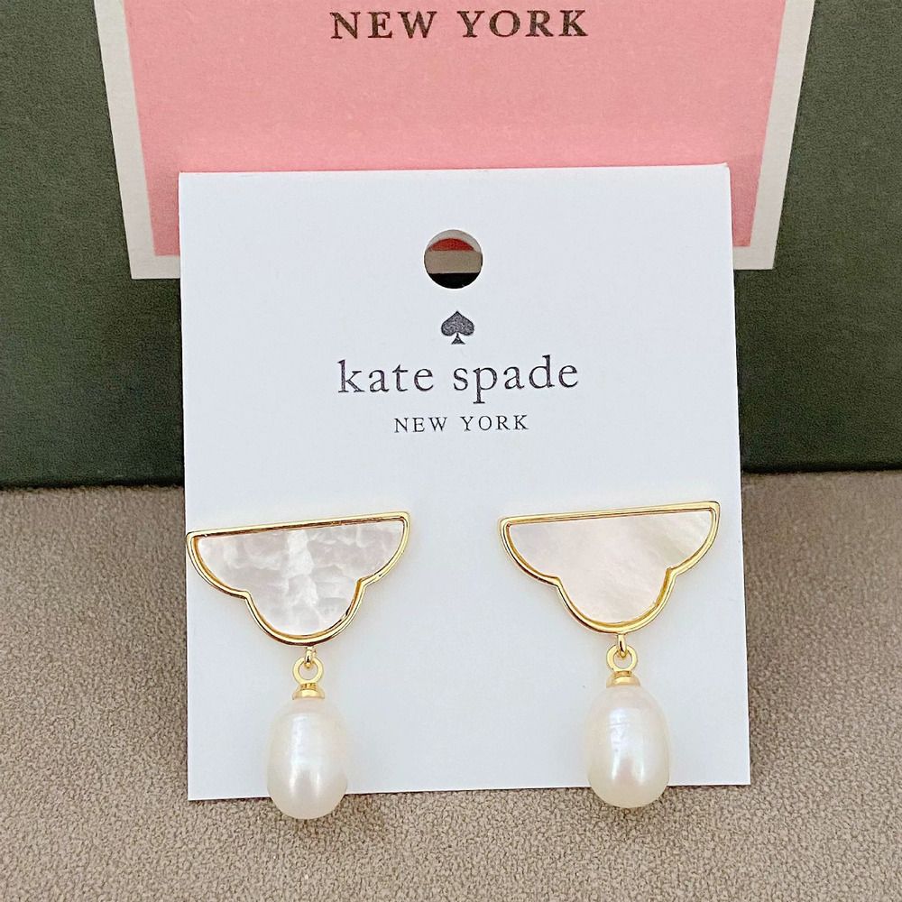 kate spade Natural Shell Freshwater Pearl Cloud Metal Drop Earrings